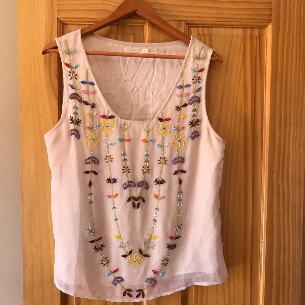 Anthropologie Hazel Beaded Tank Top